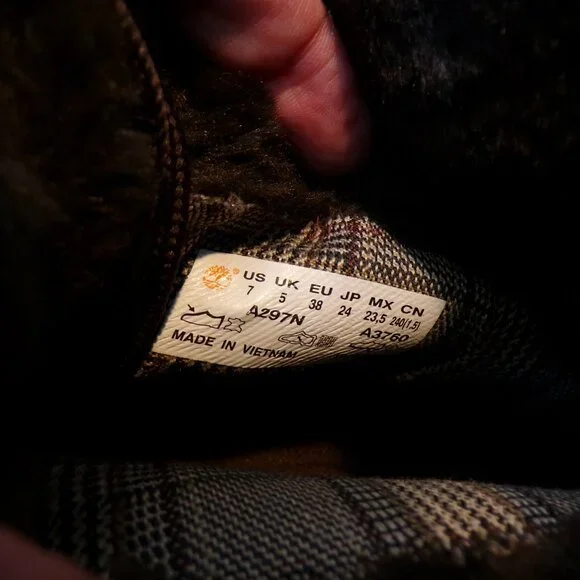 Timberland Purple Suede Waterproof Fur Lined Lace Up Heeled Boots Womens Size 7 - Picture 14 of 14